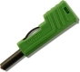 SLS 200 GN Wtyk izolowany 4mm z dodatkowym gniazdem 4mm, przyłącze  przykręcane, 30A, zielony, Hirschmann, 932153104, SLS200GN